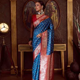 Dori Ethnic Motifs Woven Design Zari Banarasi Saree-picture-23