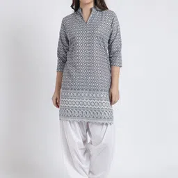 Trendzmy Women Floral Embroidered Regular Kurti with Salwar-picture-57