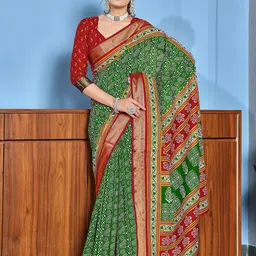 DIVASTRI Ajrak Block Zari Block Print Saree-45