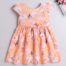 The Magic Wand Girls Floral Printed Gathered or Pleated Fit & Flare Dress-image-85
