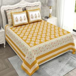Myntra Elegant Homes Multi 260 TC Superfine Ethnic Motifs Cotton Super King Bedsheets-picture-28