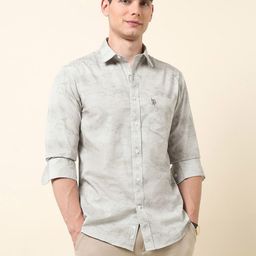 U.S. Polo Assn. Men Tailored Fit Abstract Printed Twill Casual Shirt-image-8