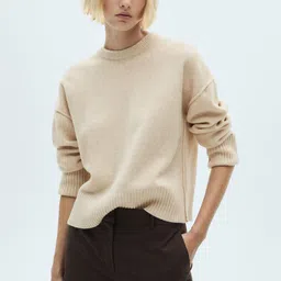MANGO Drop-Shoulder Sleeves Round-Neck Pullover-image-41