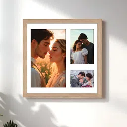 Art Street Beige & White 3 Openings Wooden Wall Photo Frame-image-58