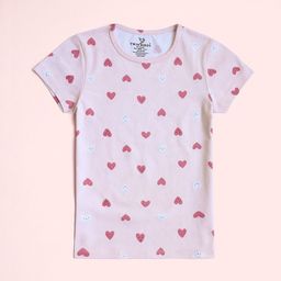 TWIN BIRDS Girls Printed Pure Cotton T-Shirt & Shorts Clothing Set-58