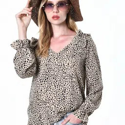 StyleCast Women Animal Printed Puff Sleeves Top-image-70