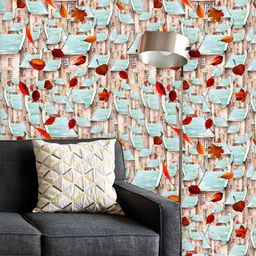 ArtzFolio Printed UV-Resistant Anti-Bacterial Falling Leaves And Old Town Peel & Stick Wallpaper-image-46