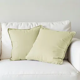 Aurave Khaki 2 Pieces Cotton Square Cushion Covers-48