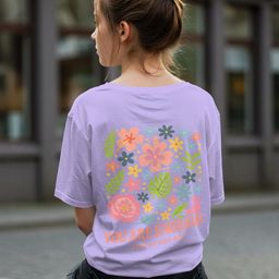 Dagcros Girls Purple Printed T-shirt-image-11