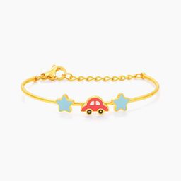 SWASHAA Twinkle Red Car Charms Kids 18K Gold-Plated Kada Bracelet-image-20