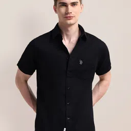 U.S. Polo Assn. Men Classic Cutaway Collar Solid Cotton Casual Shirt-picture-6