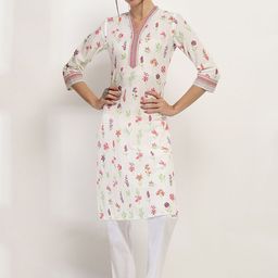 Rangriti Floral Printed V-Neck Cotton Straight Kurta-picture-35