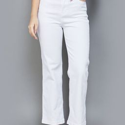 ADBUCKS Women Wide Leg High-Rise Slash Knee Stretchable Jeans-image-56