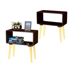 Myntra Elegant Homes 2Pcs Brown & Beige Wooden Sturdy Corner Sofa-Side Bedside Tables-image-55