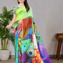 P D Silk Mills Ethnic Motifs Pure Georgette Saree-picture-48