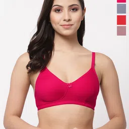 College Girl Pack Of 4 Solid Full Coverage Bra-image-58