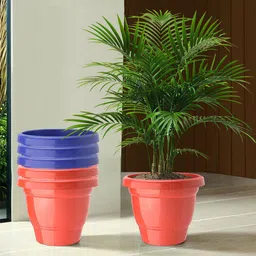 Kuber Industries 6-Pcs Red & Blue Durable Planters-12