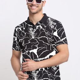 SZN Men Abstract Printed Polo Collar T-shirt-image-98