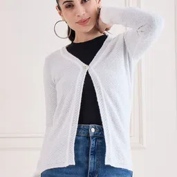 CREATIVE LINE Women Self Desgin Knitted Woollen Winter Cardigan-image-81