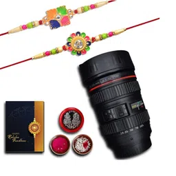 DeoDap Roli Chawal Coin Mug & Greeting Card Rakhi Gift Set-20