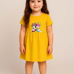 YK Disney Minnie & Daisy Printed Fit & Flare Dress-picture-41
