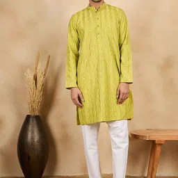 SWAGG INDIA Geometric Embroidered Mandarin Collar Sequinned Straight Kurta-38