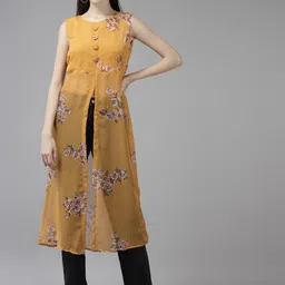 BAESD Floral Print Georgette Maxi Longline Top-picture-27