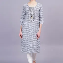 OH MI DIOS Women Floral Printed Festive Cotton Straight Kurta-image-66