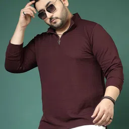 Rigo Plus Size Slim Fit Striped High Neck Long Sleeves T-shirt-image-24