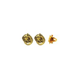 Dynamic Retail Global Set of 3 Ring for Men, Gold-Yellow Alloy Ring ()-54