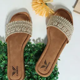 carrito Women Ethnic-Embellished Open Toe Flats-21