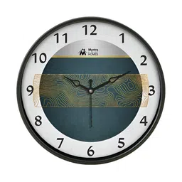 Myntra Elegant Homes White & Blue Printed Analogue Contemporary Round Wall Clock-image-53