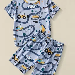 INCLUD Boys Printed Round Neck T-Shirt With Shorts-picture-33