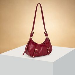 Forever Glam by Pantaloons PU Structured Sling Bag with Applique-6