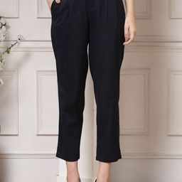 Indibelle Women Mid-Rise Straight Fit Pleated Trousers-image-91