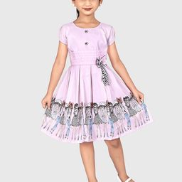 Fabangel Girls Cotton Round Neck Fit & Flare Dress-image-48