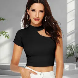DressBerry summer collection Women One Shoulder Tank Crop Top-12