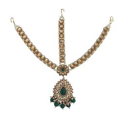 Anouk Gold-Plated Artificial Stones Studded and Beaded Matha Patti image 3