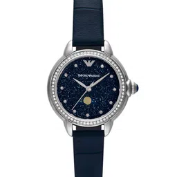Emporio Armani Women Embellished Leather Straps Analogue Watch AR11629I-Blue-image-59