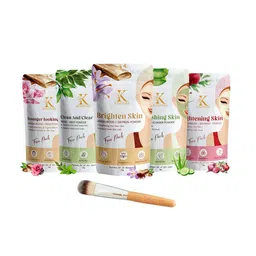 Kimayra World Set Of 5 Sandalwood, Neem, Saffron, Cucumber & Beetroot Powder Face Pack-11