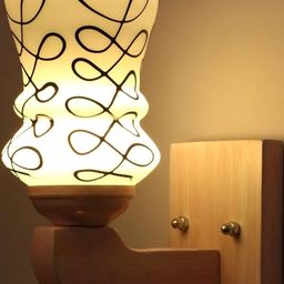 Somil Premium Designer Glass Wall / Night Lamp Elegant & Stylish Dcor Accent for Modern Interiors, color- Black, White, Size- 20 X 25 X 22 CM-image-84