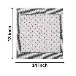 LIVING ROOTS 6-Pcs White Printed Table Napkins-22