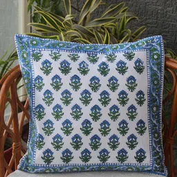 Weaves of Tradition White & Blue Ethnic Motifs Square Cushion Covers-image-66