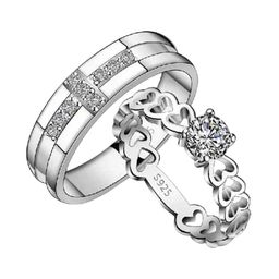 kazare Unisex Set Of 2 Rhodium Plated Stones Studded Adjustable Finger Rings-11