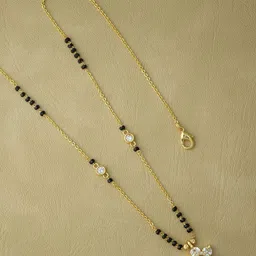 jueri Gold-Plated Artificial Stones and Beads Mangalsutra-2