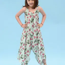 Pasha Girls Sage Green Palazzo Jumpsuit Kids-45