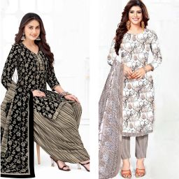 Unstitched Crepe Salwar Suit Material Self Design-image-46