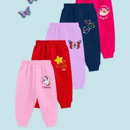 YK Girls Pack of 5 Cotton Regular Fit Track Pants-picture-39