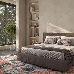 ASTERLANE Green & Pink Floral Shaggy Carpet-picture-45
