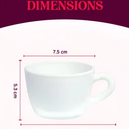 Larah by BOROSIL White & Green 6 Pieces Printed Opalware Glossy Cups - 140 ml Each image 2